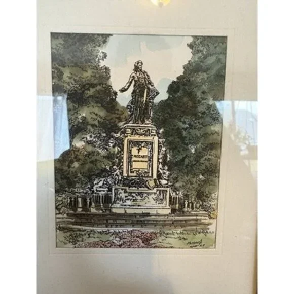 2 Vienna Austria Landmark Frame Prints Votivkitche And Mozart Monument 5x7's - Picture 7 of 11